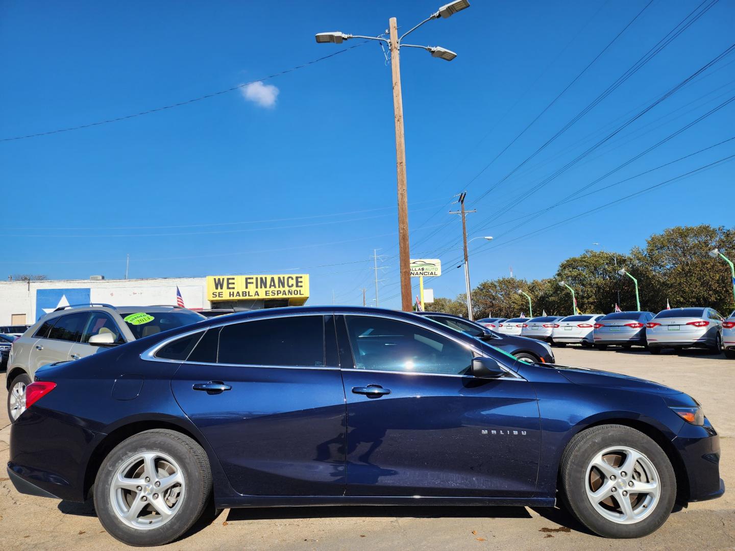 2018 DARK BLUE Chevrolet Malibu LS (1G1ZB5ST3JF) with an 1.5L L4 DOHC 16V engine, 6A transmission, located at 2660 S.Garland Avenue, Garland, TX, 75041, (469) 298-3118, 32.885551, -96.655602 - Photo#2